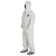 DuPont Tyvek 400 Coverall w/Respirator Fit Hood and Attached Skid-Resistant Boots, Elastic Wrists, Waist, White, M, Case of 25, TY122SWHMD00