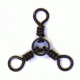 Eagle Claw 3-Way Swivel,Resealable Package,Black,Size 8 01152-008