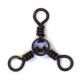 Eagle Claw 3-Way Swivel,Resealable Package, Black, Size 2 01152-002