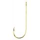 Eagle Claw Aberdeen Hook, Non-Offset, Ringed Eye, Light Wire, Gold, 100-Box Hooks 202-10