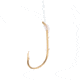 Eagle Claw Baitholder Saltwater Snelled Hook,Striped Bass,Offset,Curved Point,Down Eye,Plain Shank,Medium Wire,Mono,18in,Gold 9212H-1/0