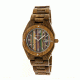 Earth Cypress Multi-Colored Skateboard Wood Dial Leather-Band Watch w/Date, Multicolor ETHEW4004