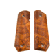 Ed Brown Products Bobtail Grip Bushing, 1911, Poplar Burl, Pair 3 Design, Amber, 45-POPL-BT-3