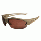 Edge Eyewear Acid Gambit Desert Sand Shooting Glasses Kit with 2 Lens, Polarized Copper &amp; Tigers Eye Vapor Shield Lenses SG2K5-4