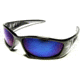 Edge Eyewear Baretti Safety Glasses - Black Frame, Blue Mirror Lens SB118