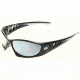 Edge Eyewear Baretti Safety Glasses - Black Frame, Silver Mirror Lens SB117