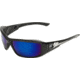 Edge Eyewear Brazeau Safety Glasses Black Frame Blue Mirror Lens Xb118