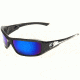 Brazeau Safety Glasses - Black Frame, Blue Mirror Lens XB118