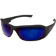 Edge Eyewear Brazeau Torque Safety Glasses - Matte Black Frame with Red E Logo / Blue Mirror Lens, One Size, XB138