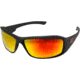 Edge Eyewear Brazeau Torque Safety Glasses - Matte Black Frame with Red E Logo / Red Mirror Lens, One Size, XBAP139