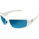 Edge Eyewear Brazeau Torque Safety Glasses - White Frame with Black E Logo / Polarized Aqua Precision Blue Mirror Lens, One Size, TXBAP248