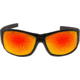 Edge Eyewear Caraz Torque Safety Glasses - Matte Black Frame with Red E Logo / Aqua Precision Red Mirror Lenses, One Size, HZAP139