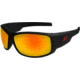 Edge Eyewear Caraz Torque Safety Glasses - Matte Black Frame with Red E Logo / Aqua Precision Red Mirror Lenses, One Size, HZAP139