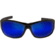 Edge Eyewear Caraz Torque Safety Glasses - Matte Black Frame with Red E Logo / Blue Mirror Lenses, One Size, HZ138