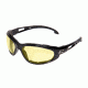 Edge Eyewear Dakura Sunglasses, Black Frame, Yellow Vapor Shield Lenses, GSW112VS