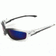 Edge Eyewear Kazbek Safety Glasses - Black Frame, Blue Mirror Lens SK118