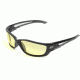 Edge Eyewear Kazbek XL Safety Glasses - Black Frame, Yellow Lens SK-XL112