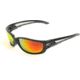 Edge Eyewear Kazbek XL - Black Frame, Aqua Precision Red Mirror Lens SKAP-XL119