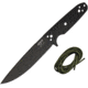 EKA RTG-1 Fixed Blade Knife, 10.5in Overall, 5.75in Black Powder Coated 1095Hc Steel Blade, OD Green Paracord To Wrap The Handle, Black Kydex Belt Sheath, 50050
