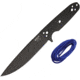 EKA RTG-1 Fixed Blade Knife, 10.5in Overall, 5.75in Black Powder Coated 1095Hc Steel Blade, One-Piece Comes w/Blue Paracord That Can Be Used To Wrap The Handle, Black Kydex Belt Sheath, 50100