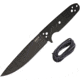 EKA RTG-1 Fixed Blade Knife, 10.5in Overall, 5.75in Black Powder Coated 1095Hc Steel Blade, One-Piece Comes w/Gray Paracord That Can Be Used To Wrap The Handle, Black Kydex Belt Sheath, 50080