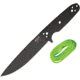 EKA RTG-1 Fixed Blade Knife, 10.5in Overall, 5.75in Black Powder Coated 1095Hc Steel Blade, One-Piece Comes w/Lime Paracord That Can Be Used To Wrap The Handle, Black Kydex Belt Sheath, 50070