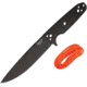 EKA RTG-1 Fixed Blade Knife, 10.5in Overall, 5.75in Black Powder Coated 1095Hc Steel Blade, One-Piece Comes w/Orange Paracord That Can Be Used To Wrap The Handle, Black Kydex Belt Sheath, 50060