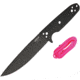 EKA RTG-1 Fixed Blade Knife, 10.5in Overall, 5.75in Black Powder Coated 1095Hc Steel Blade, One-Piece Comes w/Pink Paracord That Can Be Used To Wrap The Handle, Black Kydex Belt Sheath, 50120