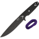 EKA RTG-1 Fixed Blade Knife, 10.5in Overall, 5.75in Black Powder Coated 1095Hc Steel Blade, One-Piece Comes w/Purple Paracord That Can Be Used To Wrap The Handle, Black Kydex Belt Sheath, 50110