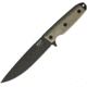 EKA RTG-1 Fixed Blade Knife, 10.5in Overall, 5.75in Black Powder Coated 1095Hc Steel Blade, Tan Canvas Micarta Handle, Black Kydex Belt Sheath, 50020