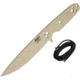 EKA RTG-1 Fixed Blade Knife, 10.5in Overall, 5.75in Tan Powder Coated 1095Hc Steel Blade, One-Piece Comes w/Black Paracord That Can Be Used To Wrap The Handle, Black Kydex Belt Sheath, 50150