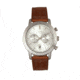Elevon Langley Chronograph Leather-Band Watch W/ Date, Silver/Brown, ELE103-2