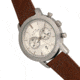 Elevon Langley Chronograph Leather-Band Watch W/ Date, Silver/Brown, ELE103-2