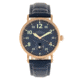 Elevon Von Braun Leather-Band Watch w/ Date, Rose Gold/Blue, One Size, ELE112-3