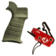 Elftmann Tactical Elftmann 3 Gun Trigger Curved 3 GUN-C W/ Stark Equipment AR Rifle Grip, with Hook Mount, Green ANG-HM-GR