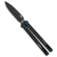 Elite Outfitting Solutions Inc. EOS Serpent Balisong Butterfly KnfBlk Ti 4.1" Blk DLC*DISCOUNTED*, Black, CPM S35VN, adult, BHQ-212219