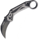 Elite Tactical Rapid Lock Gray/Black Folding Knife, 2.75in Black 8Cr13Mov SS Karambit Blade, Black/Gray Aluminum Handle, Finger Ring, Thumb Stud, Pocket Clip, ET-1029GY