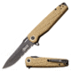 Elite Tactical Readiness Spring Assisted Knife, 3.5 in, 8Cr13 Stainless Steel, Drop Point, Serrated, Tan, ET-A001TNS
