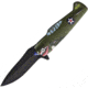 ElitEdge Fighter Plane A/O Folding Knife, 4.88in Closed, 3.5in, Black Finish Stainless Blade, Synthetic Handle, 10-A85GN