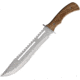 ElitEdge Hunting Fixed Blade Knife, 16in Overall, 10.25in, Satin Sawback 440C Blade, Brown Wood Handle, Nylon Sheath, 20-669WD
