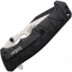 ElitEdge A/O Black Serrated Folding Knife, 4.75in Closed, 3.5in Two-Tone Partially Serrated 420 Tanto Blade, Black Sculpted ABS Handle, 10-A63BS