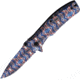 ElitEdge Printed A/O Folding Knife, 4.5in Closed, 3.5in, Phosphate Coated Stainless Drop Point Blade, Printed Stainless Handle, 10-A27CDB