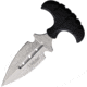 ElitEdge Push Dagger Satin Knife, 5.63in Overall, 3in Satin Double Edge Dagger Blade, Black Nylon Handle, Nylon Sheath, 20-641SL