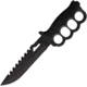 ElitEdge Tactical Fixed Blade Knife, 13in Overall, 7.5in, Black Sawback 420C Blade, Black ABS Handle, Plastic Sheath, 20-670A