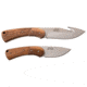 Elk Ridge 2 Set Fixed Blade Knife, 3.75 in, 3Cr13 Stainless Steel Stainless Steel, Gut Hook/Drop Point, Brown, ER-200-10BR