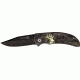 Elk Ridge Camo Linerlock Folding Knife, 2.625in, Black Coated Drop Point, Camo Aluminum Handle ER118