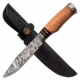 Elk Ridge ER-200-14MP Fixed Blade Knife, 5.75in, 3CR13 Stainless Steel, Normal, Damascus Pattern Blade, Maple Wood Handle, Maple, ER-200-14MP