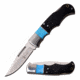 Elk Ridge ER-943BL Manual Folding Knife, 2.6in, 3CR13 Stainless Steel, Clip Point, Steel Blade, Pakkawood Handle, Black/Blue, ER-943BL