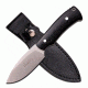 Elk Ridge Fixed Blade, 7.5in, Stainless Steel Blade, Black Wood Handle ER-551BK