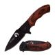 Elk Ridge Folding Blade, 3.25in, Stainless Steel Blade, Brown Wood Handle, ER-566BPW
